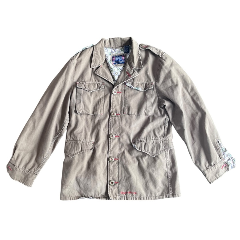 English Laundry Tan Jacket with Red Accents